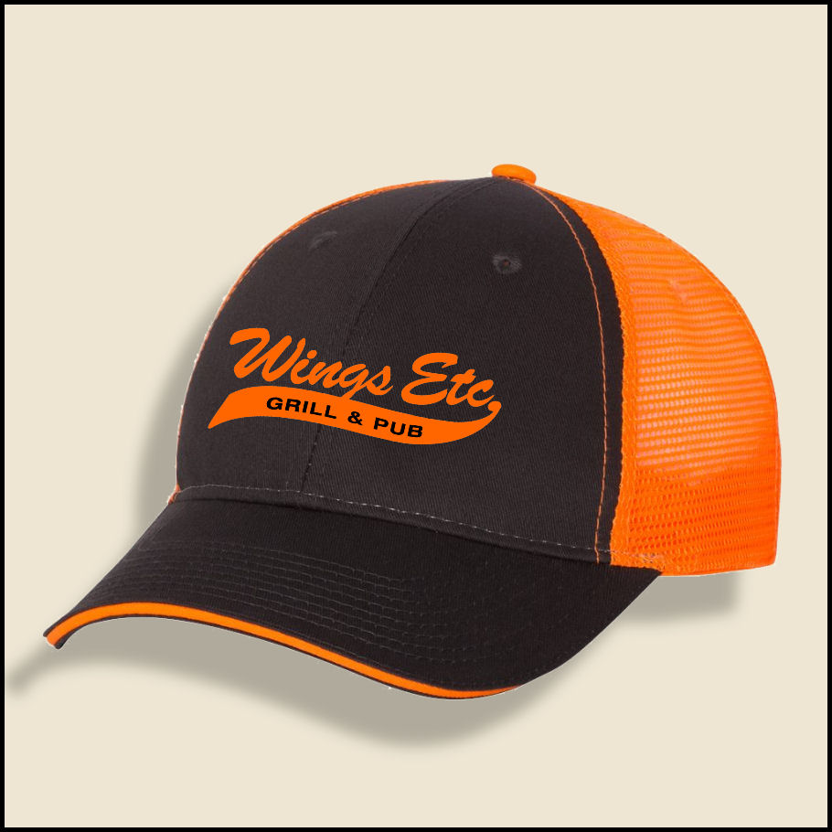 Charcoal/Orange Wings Etc. Sandwich Hat